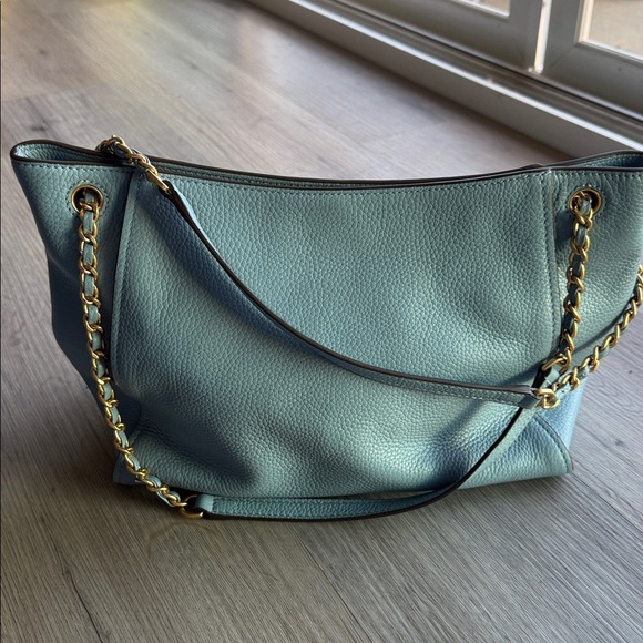 Tory Burch Light Blue Shoulder Bag with Gold Accents - Picture 2 of 10